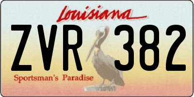 LA license plate ZVR382