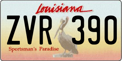 LA license plate ZVR390