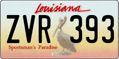 LA license plate ZVR393