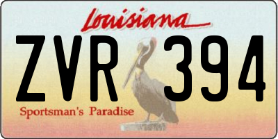 LA license plate ZVR394