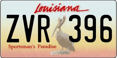 LA license plate ZVR396