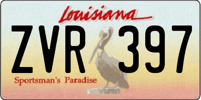 LA license plate ZVR397