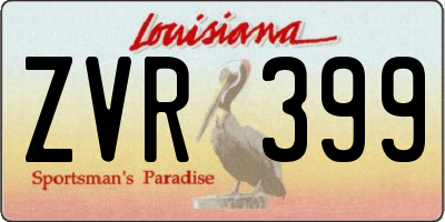LA license plate ZVR399