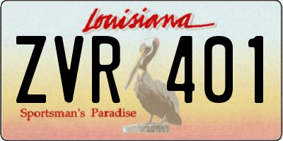 LA license plate ZVR401