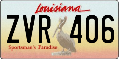 LA license plate ZVR406