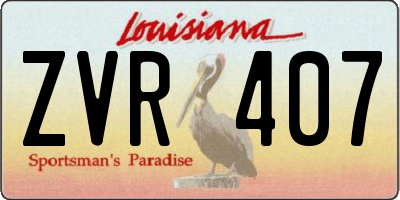 LA license plate ZVR407