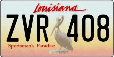 LA license plate ZVR408