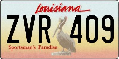 LA license plate ZVR409