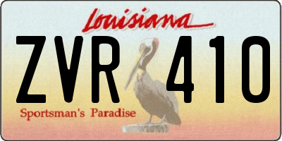 LA license plate ZVR410