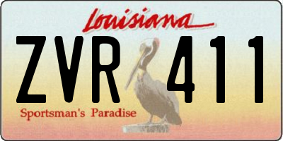 LA license plate ZVR411
