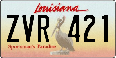 LA license plate ZVR421