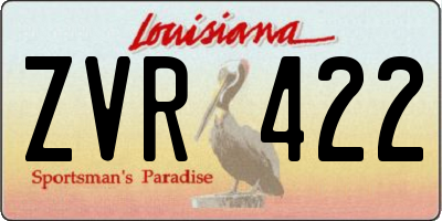 LA license plate ZVR422