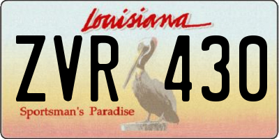 LA license plate ZVR430