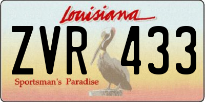 LA license plate ZVR433