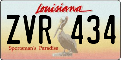 LA license plate ZVR434