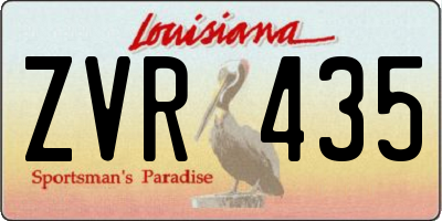 LA license plate ZVR435