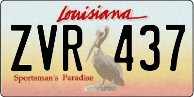 LA license plate ZVR437