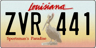 LA license plate ZVR441