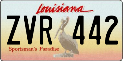 LA license plate ZVR442