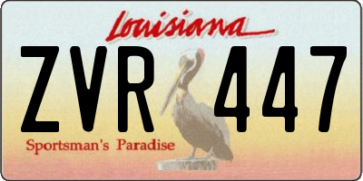 LA license plate ZVR447