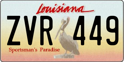 LA license plate ZVR449