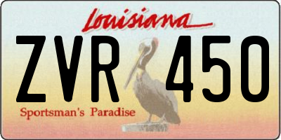 LA license plate ZVR450