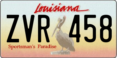 LA license plate ZVR458