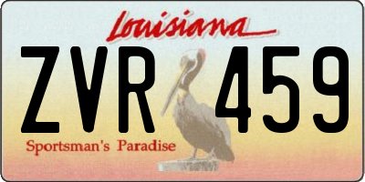 LA license plate ZVR459