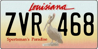 LA license plate ZVR468
