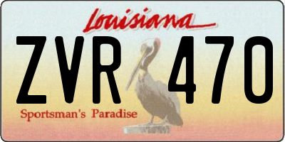 LA license plate ZVR470