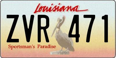 LA license plate ZVR471