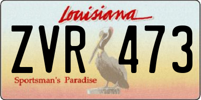 LA license plate ZVR473