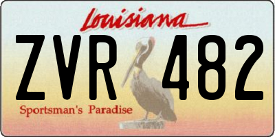 LA license plate ZVR482