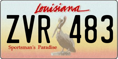 LA license plate ZVR483