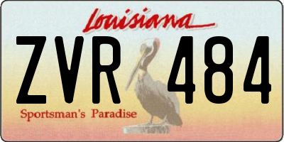 LA license plate ZVR484
