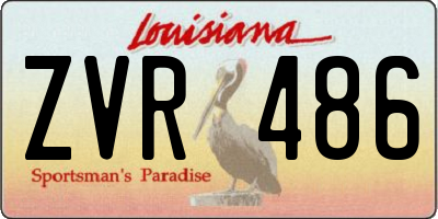 LA license plate ZVR486