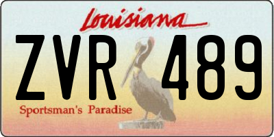 LA license plate ZVR489