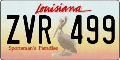 LA license plate ZVR499
