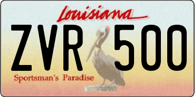 LA license plate ZVR500