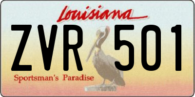 LA license plate ZVR501