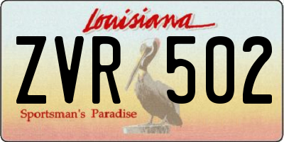 LA license plate ZVR502