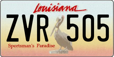 LA license plate ZVR505