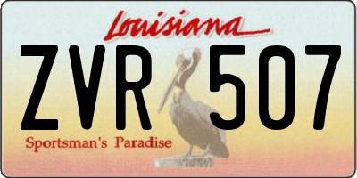 LA license plate ZVR507