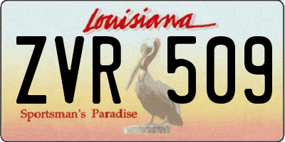 LA license plate ZVR509