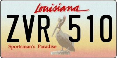 LA license plate ZVR510