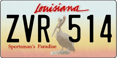 LA license plate ZVR514