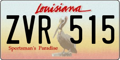 LA license plate ZVR515