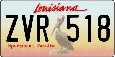 LA license plate ZVR518