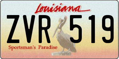 LA license plate ZVR519