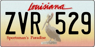 LA license plate ZVR529